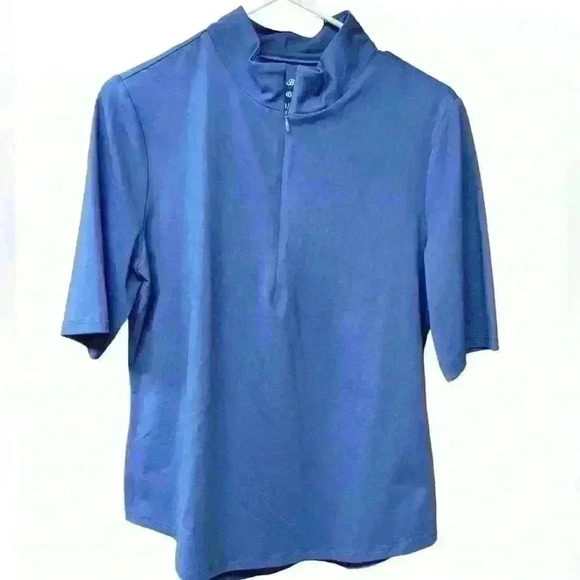 NWOT Tommy Bahama Women's Blue Aubrey Islandzone Zip Mock Sweater size M - Picture 1 of 9